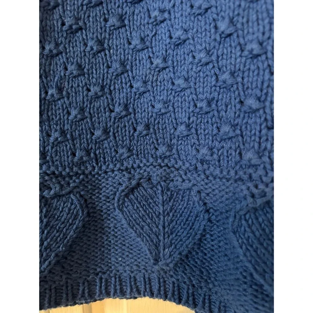 SKYR Cobalt Blue Textured Cable-Knit Sleeveless Sweater Vest Size M